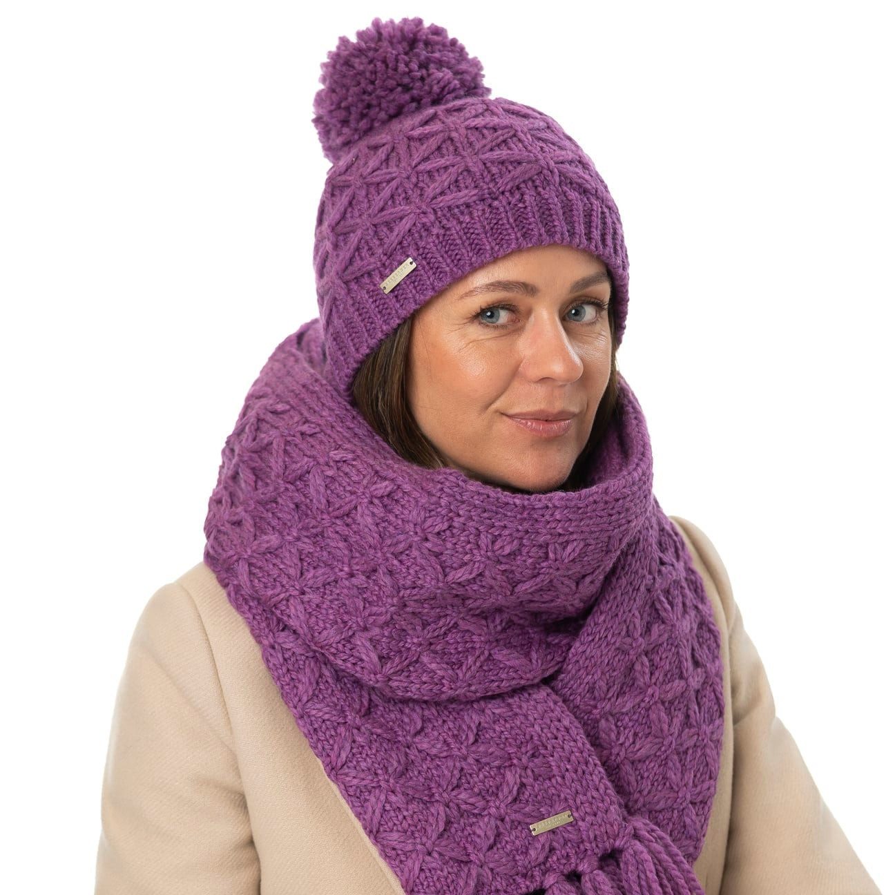 Seeberger Strickschal, (1-St), Schal mit Fransen