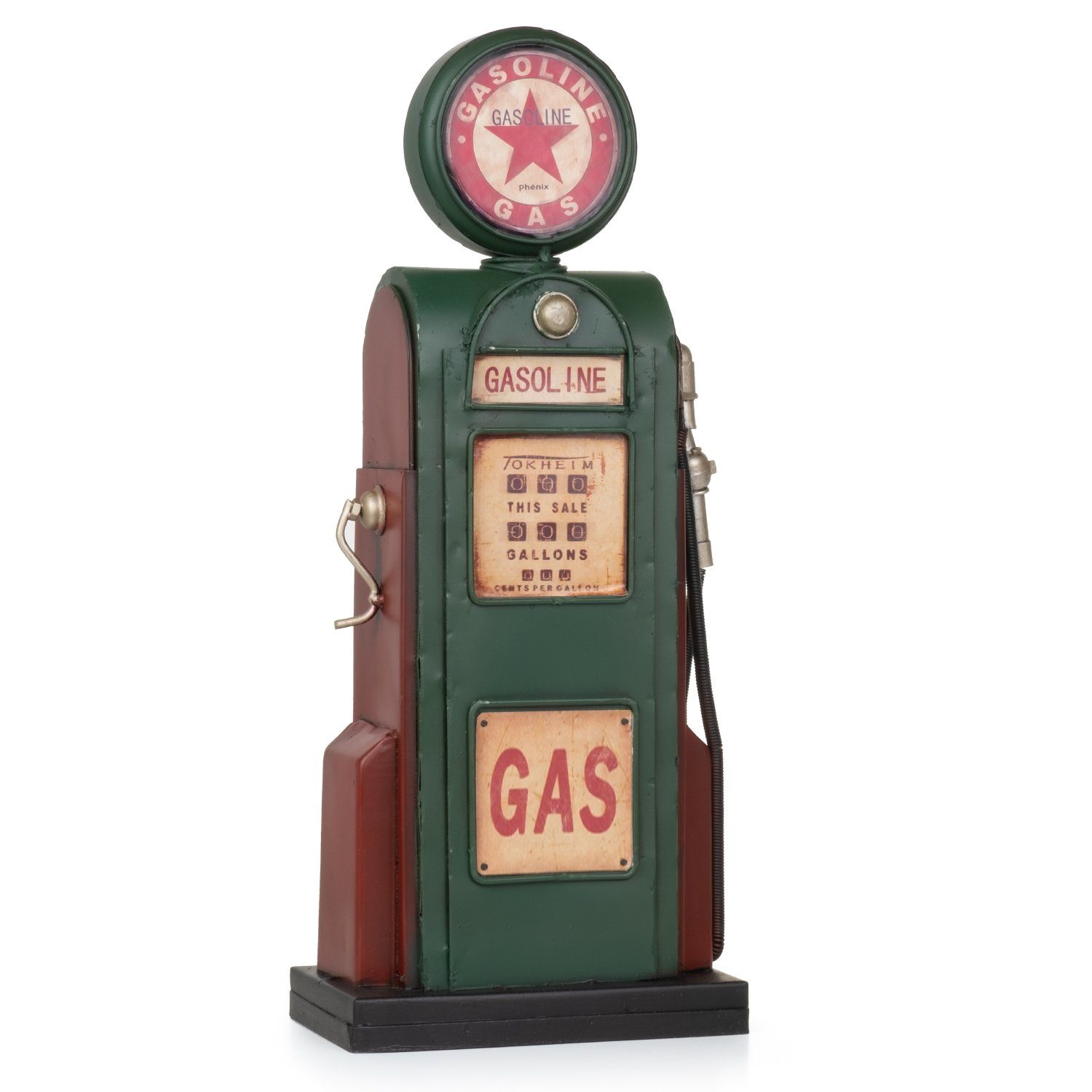 Spardose Blech-Spardose Zapfsäule Gasoline grün rot