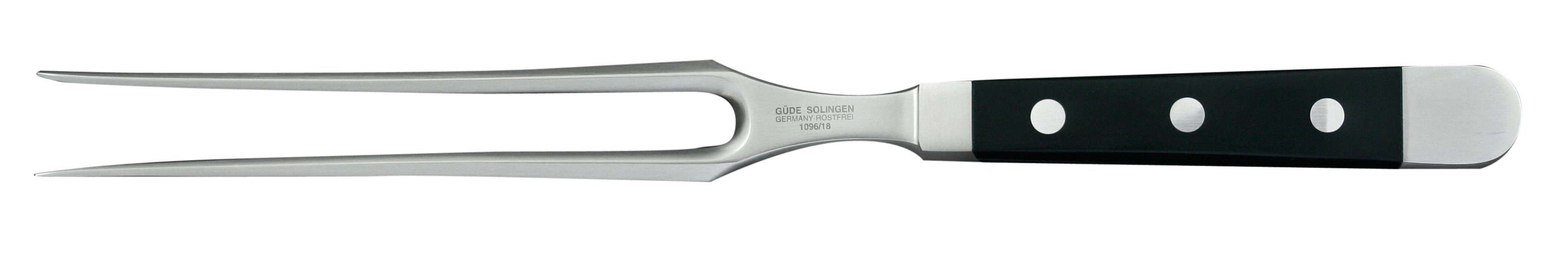 Güde Messer Solingen Fleischgabel Alpha, Fleischgabel 18 cm - CVM-Messerstahl - Griffschalen Hostaform | Kochmesser