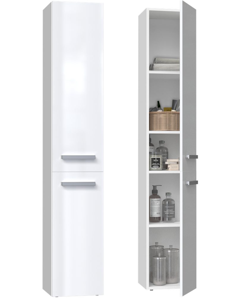MAGOWA Badkommode BADEZIMMERSCHRANK / REGAL / SÄULE – MODELL NEL II, Höhe 174 cm - Breite 31 cm - Tiefe 30 cm