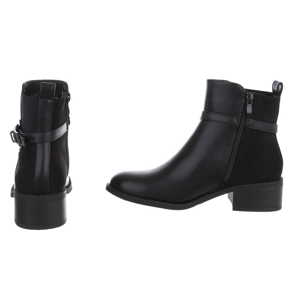Ital-Design Damen Stiefelette mit Blockabsatz und Schnalle Stiefelette (92355255) Blockabsatz Chelsea Boots in Schwarz – Bild 5 von 5