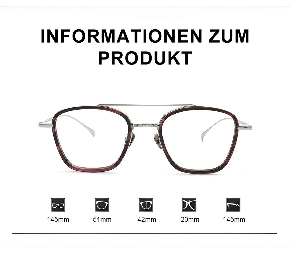 PACIEA Lesebrille Damen Herren Doppelbalkenrahmen Blaulichtfilter