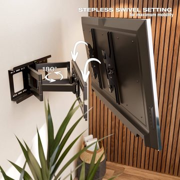 RICOO R06-F TV-Wandhalterung, (bis 75 Zoll, schwenkbar neigbar ausziehbar Fernseher Halter universal VESA 600x400)