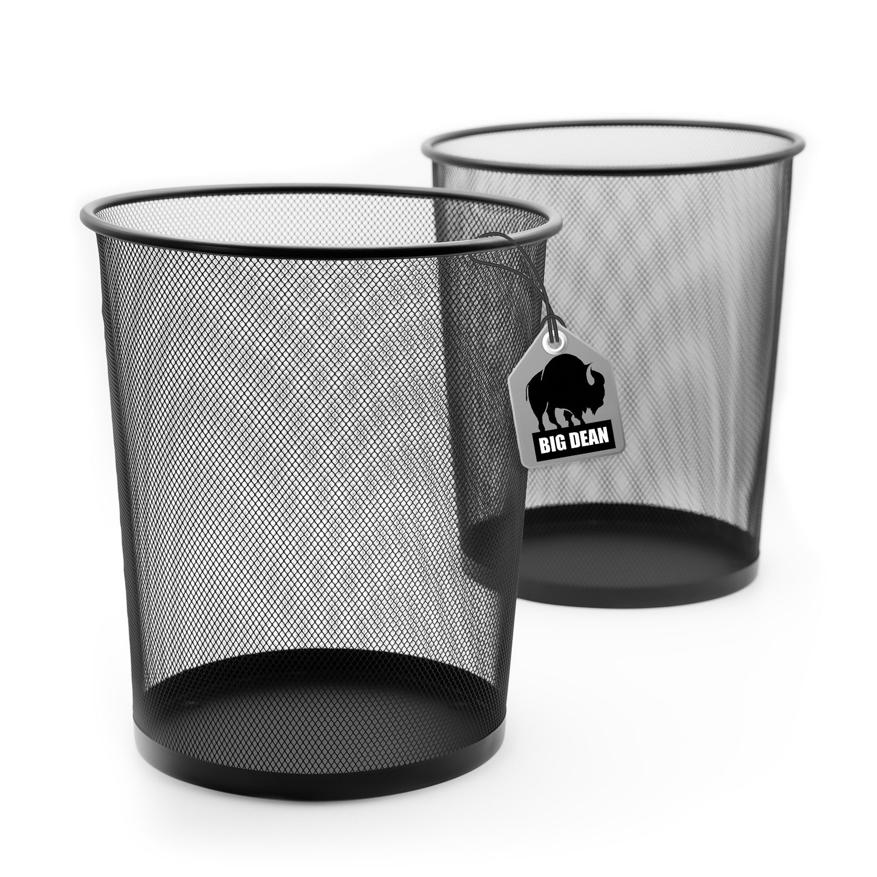 BigDean Papierkorb 2 Stück Сміттєві урни schwarz 20L Draht robuster Papiereimer
