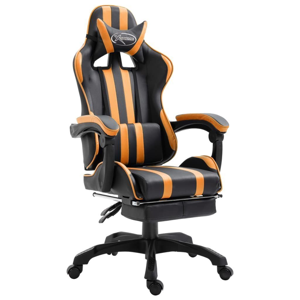 vidaXL Gaming-Stuhl Gaming-Stuhl mit Fußstütze Orange Kunstleder (1 St)