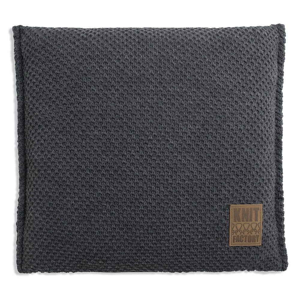 Knit Factory Dekokissen Knit Factory Lynn Kissen Anthrazit - 50x50
