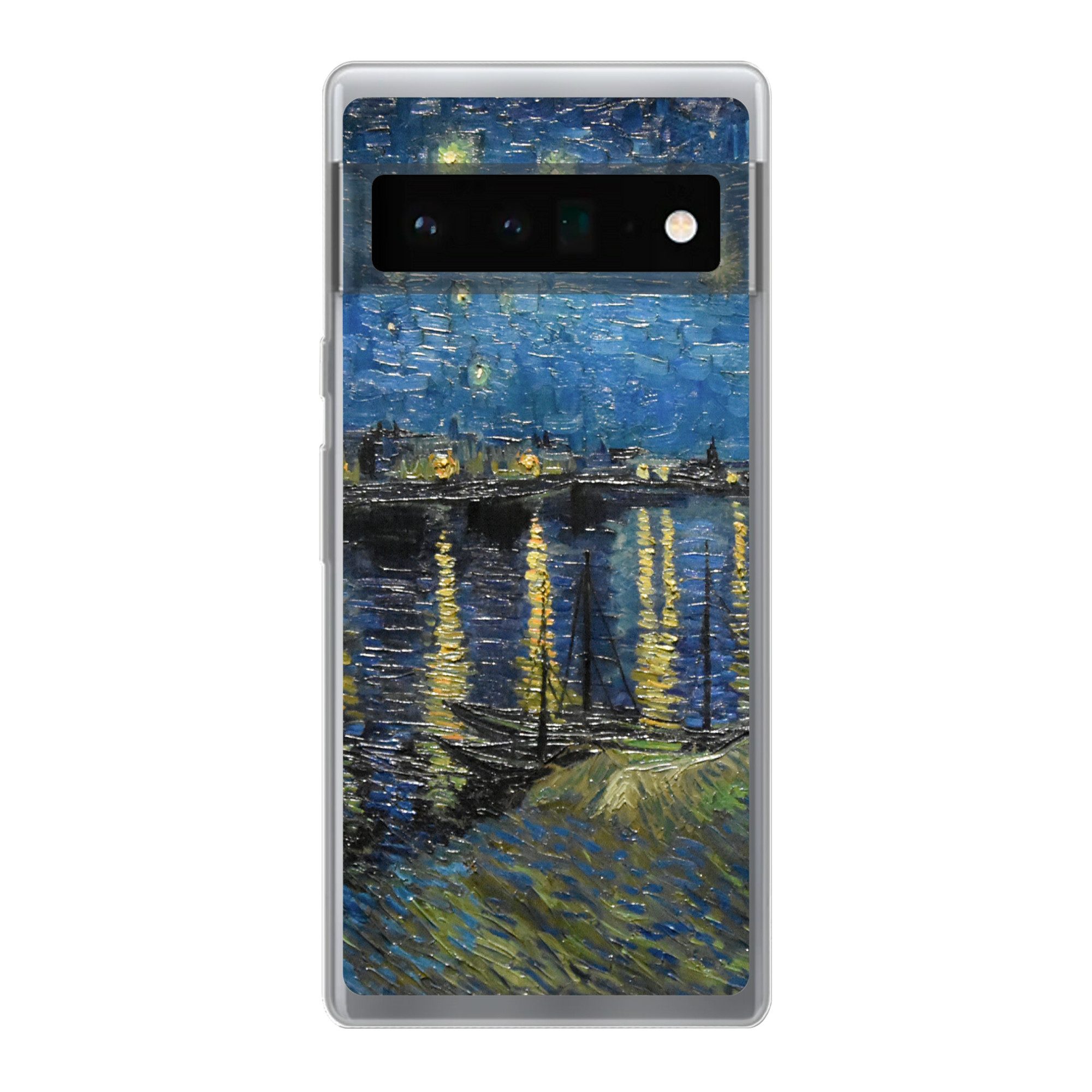 MuchoWow Handyhülle für Google Pixel 6 Pro Sternennacht über der Rhone - Van Gogh - Kunst, Handy Case, Silikon, Bumper Case Dünn