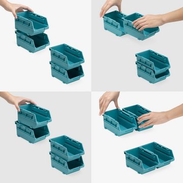 Navaris Stapelbox Sichtlagerkästen 3 Stück für Schrauben und Nägel (1 St)