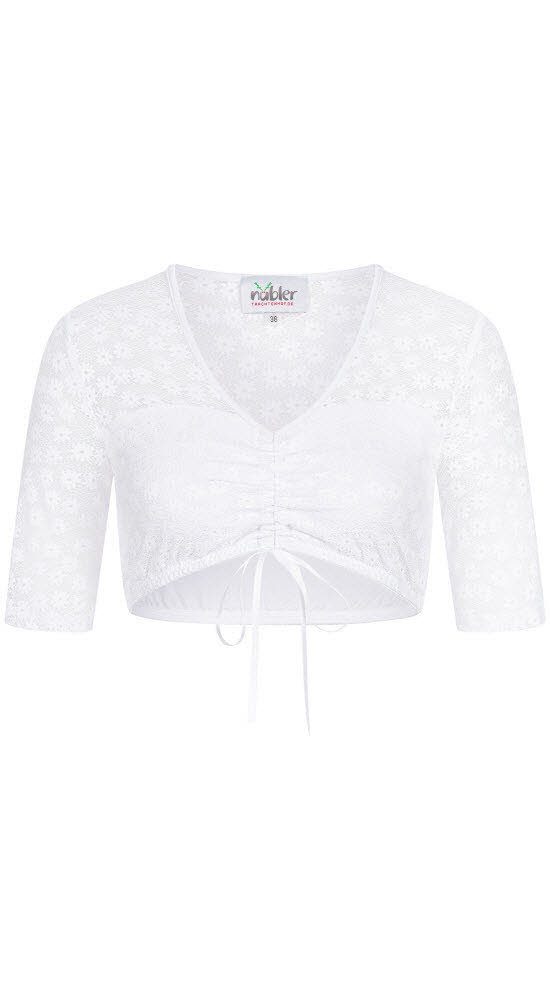 Dirndlbluse Dirndlbluse kurzarm Moni in Weiß von Nübler