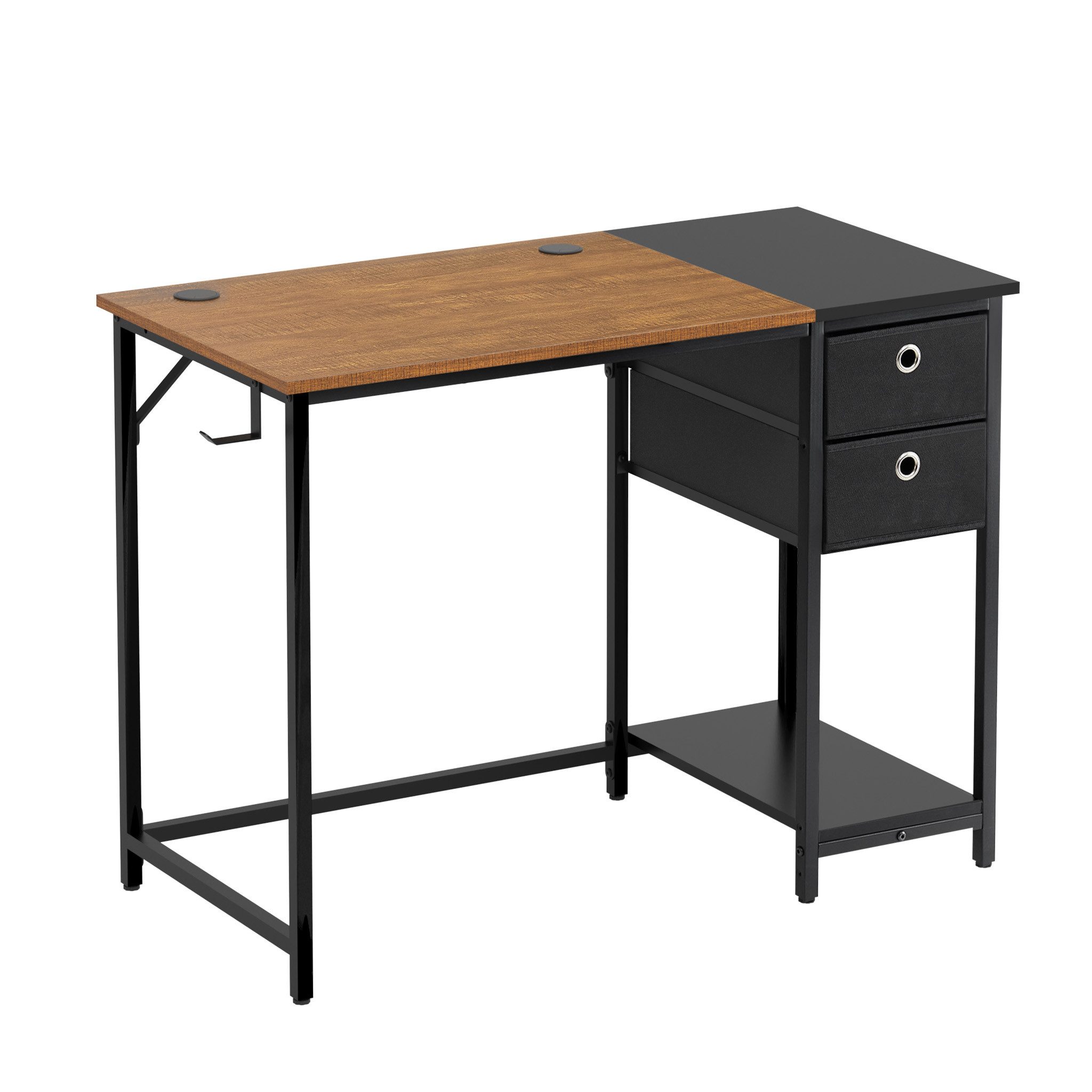 Mondeer Schreibtisch Computertisch, mit 2 Schubladen und Regal links oder r günstig online kaufen