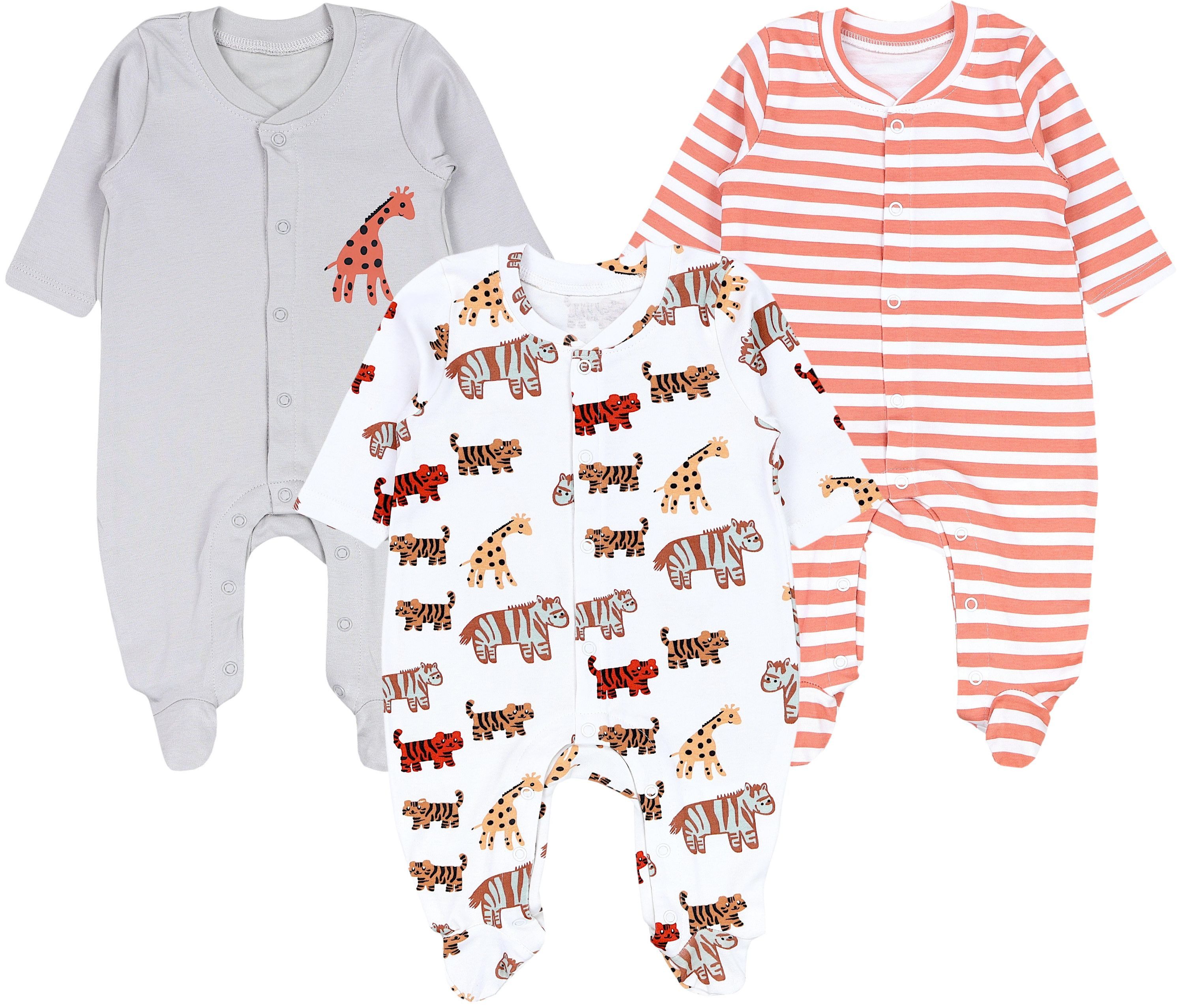 TupTam Strampler TupTam Baby Jungen Schlafstrampler mit Fuß 3er Pack