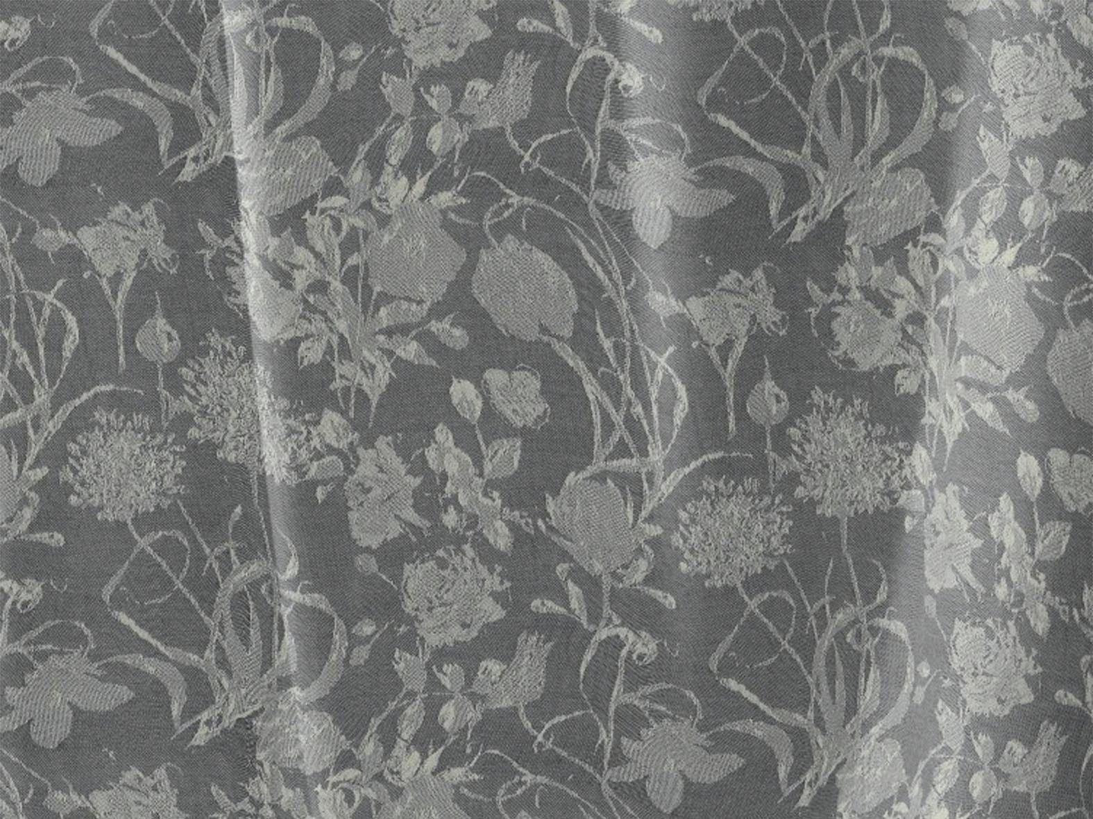 (1 Ösen Light, St), Adam, dunkelgrau blickdicht, Flower Jacquard Vorhang Cuveé