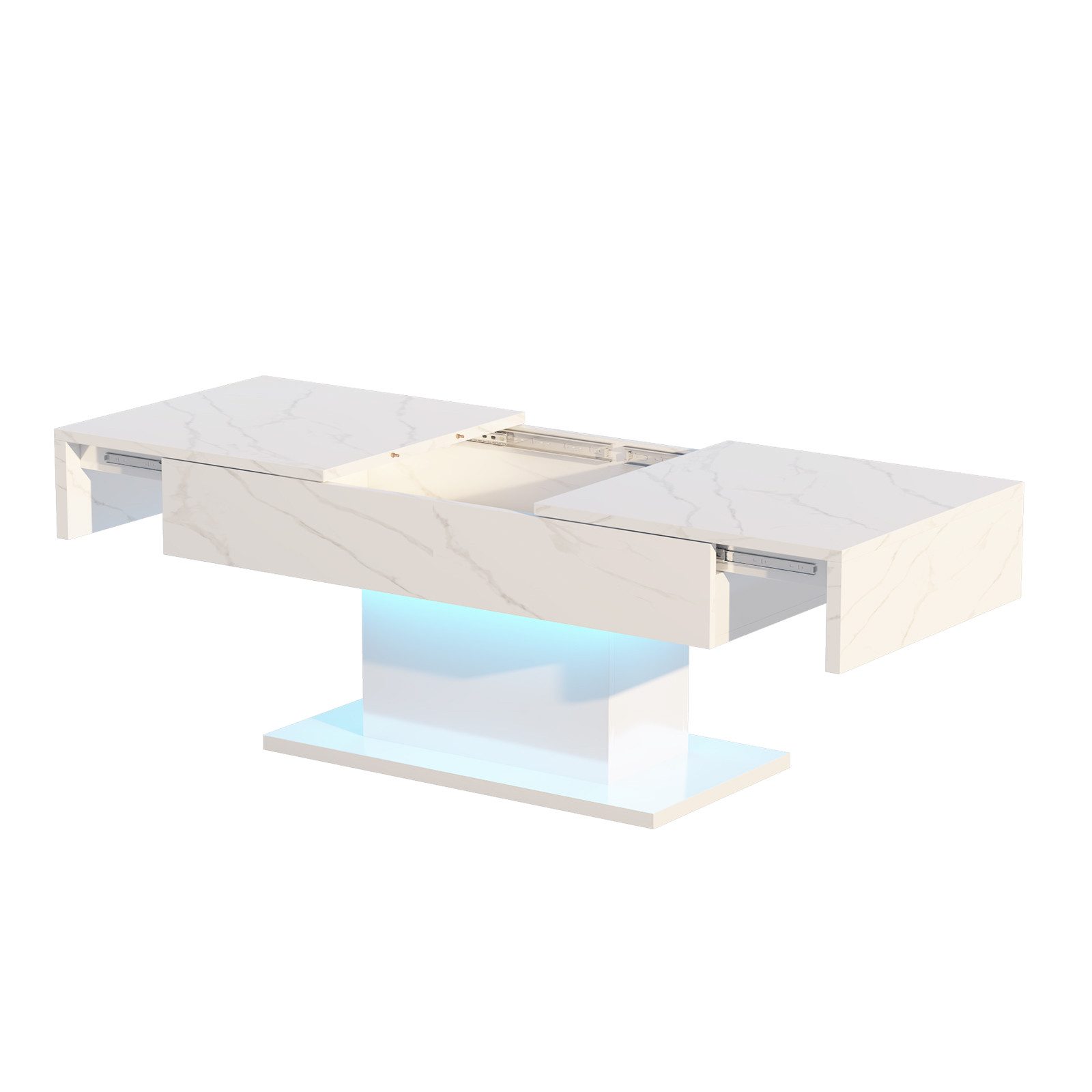 radelldar Couchtisch Couchtisch Hochglanz ausziehbar, Wohnzimmertisch mit S günstig online kaufen