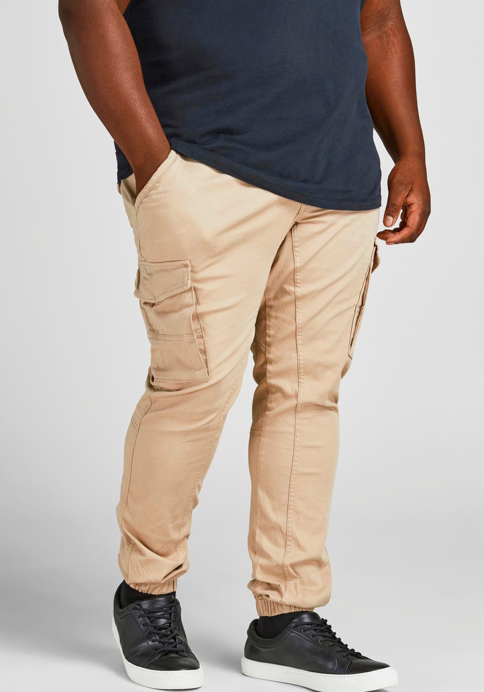 Jack & Jones PlusSize Weite Bis 48 hellbeige PAUL Cargohose FLAKE