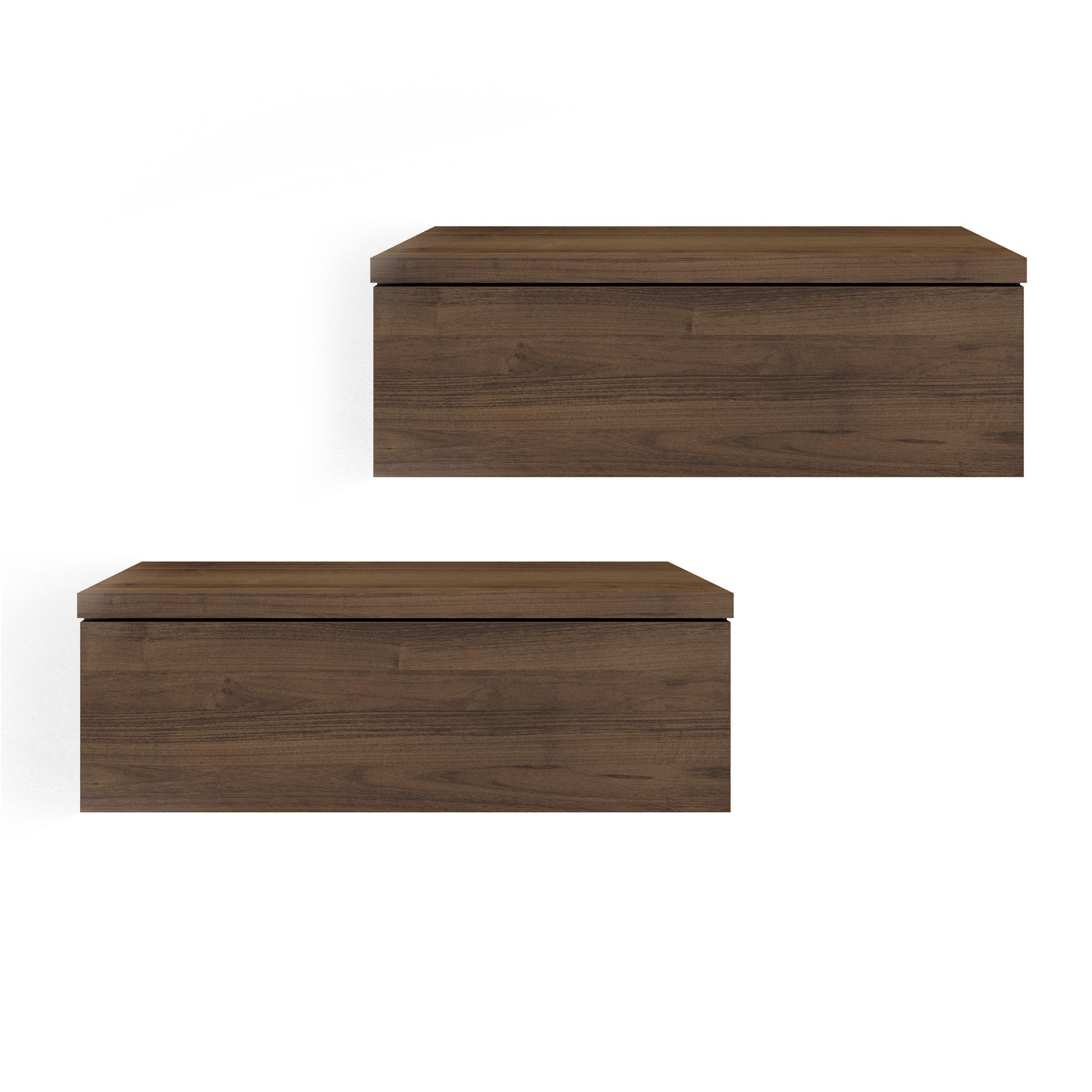 KOMTO Wandregal mit Schublade 2er Set Nachttisch Wandschublade Monaco 2 pcs günstig online kaufen