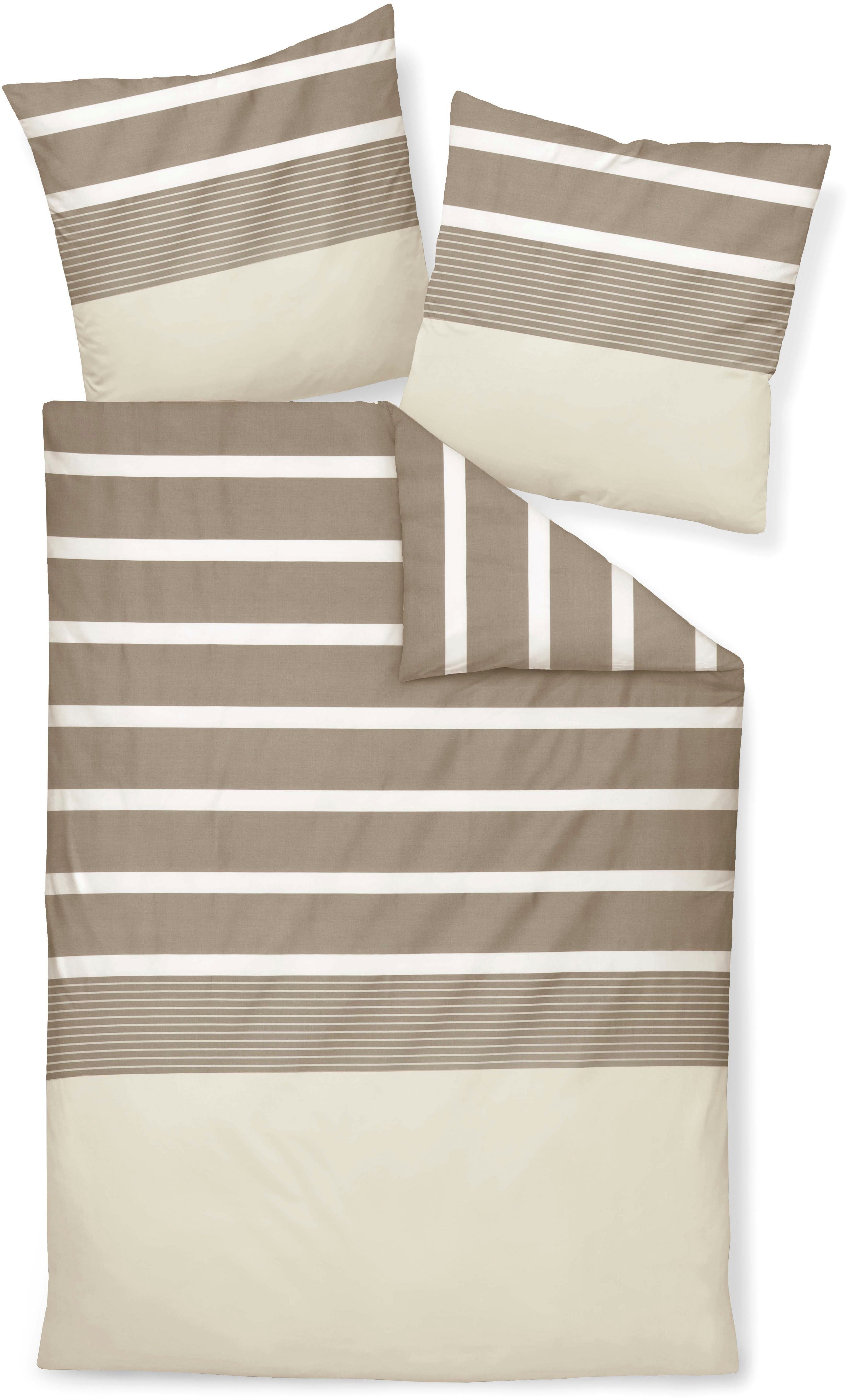 Janine Bettwäsche J. D., Mako-Satin, 2 teilig, Bettwäsche im Streifen-Design in verschiedenen Qualitäten