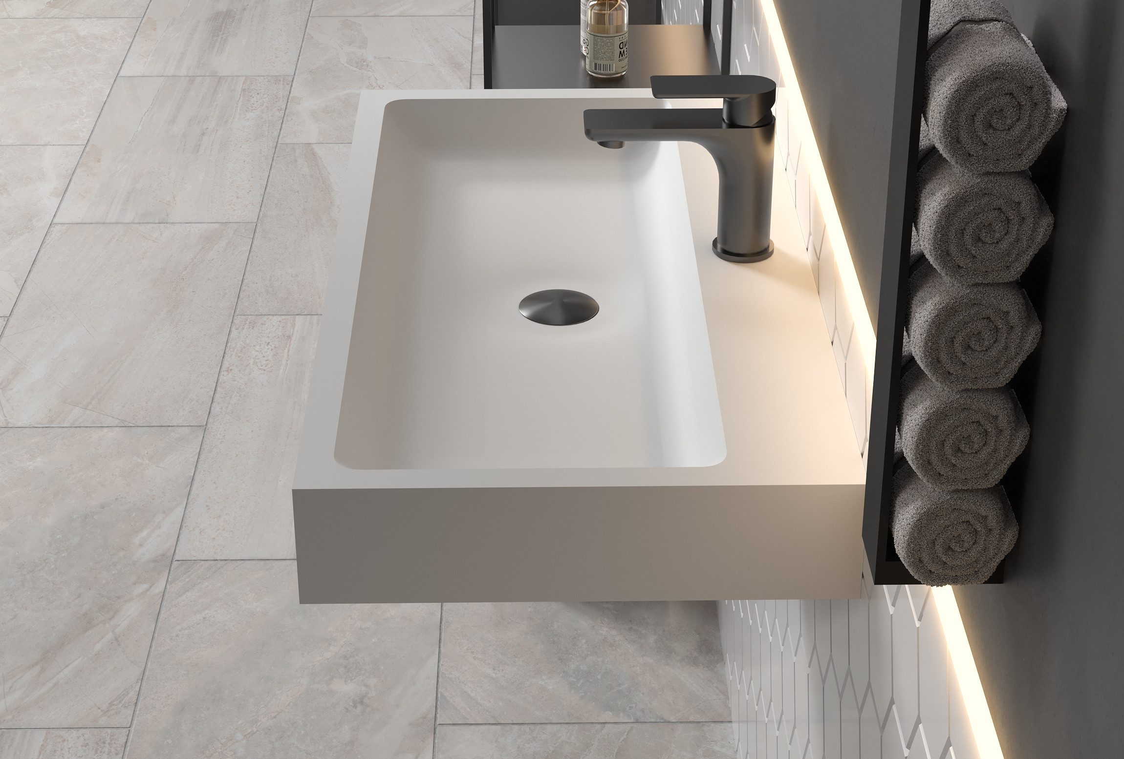 Bernstein Waschbecken PB2143, aus Solid Stone günstig online kaufen