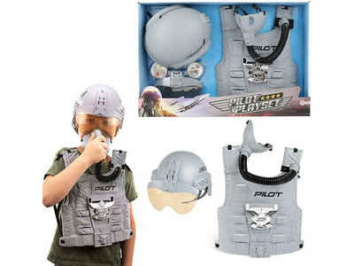 Toi-Toys Kostüm Kinder Verkleidungsset Kampfpilot, mit Helm und Weste, ab 5 Jahren