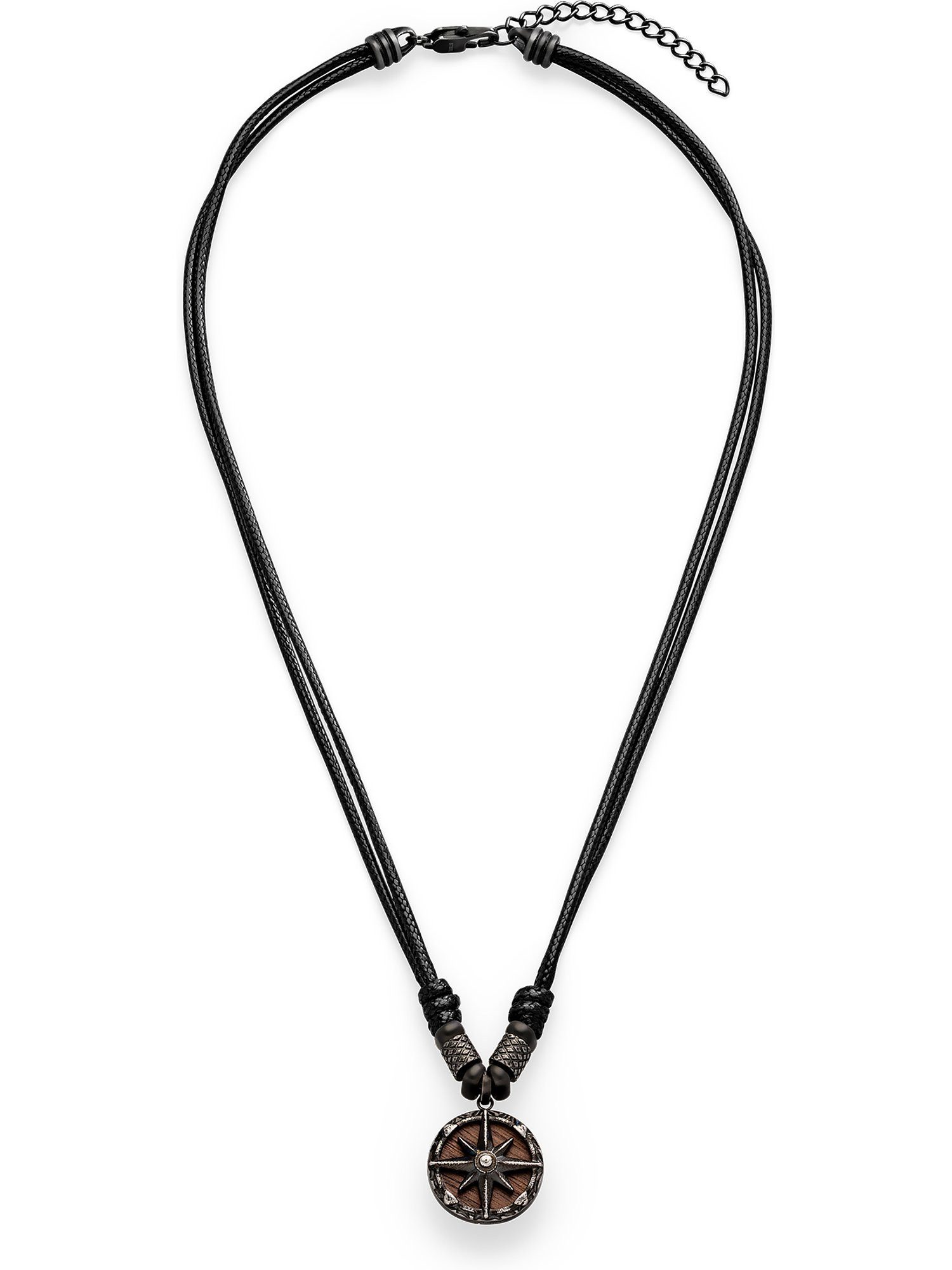 s.Oliver Silberkette S.Oliver Herren-Kette Edelstahl, Leder