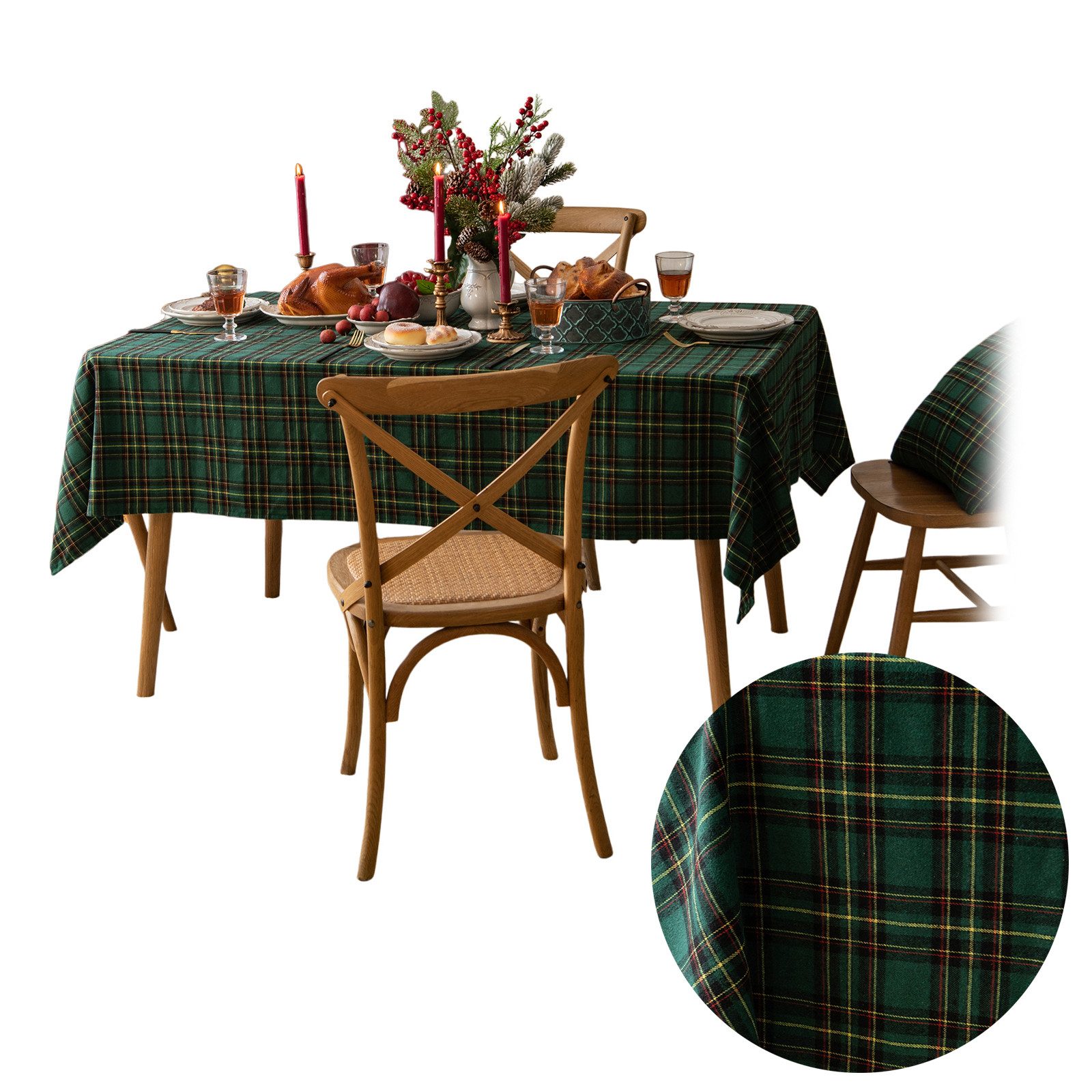 BTTO Tischdecke Weihnachten Tischdecke, Karierte Tischdecke günstig online kaufen