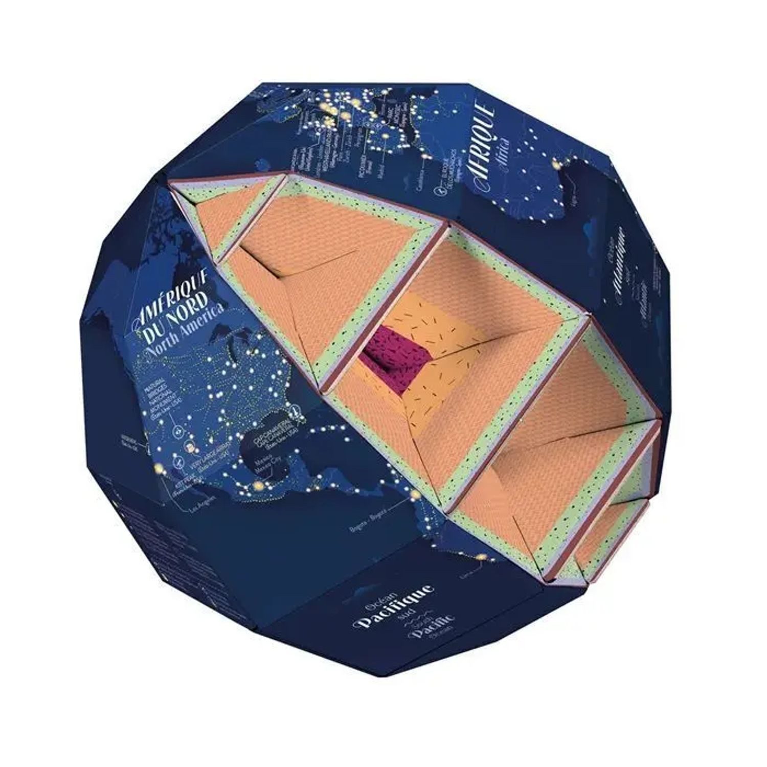 BrainBox Spiel POPPIK - Mein Bastel-Globus, Erde bei Nacht