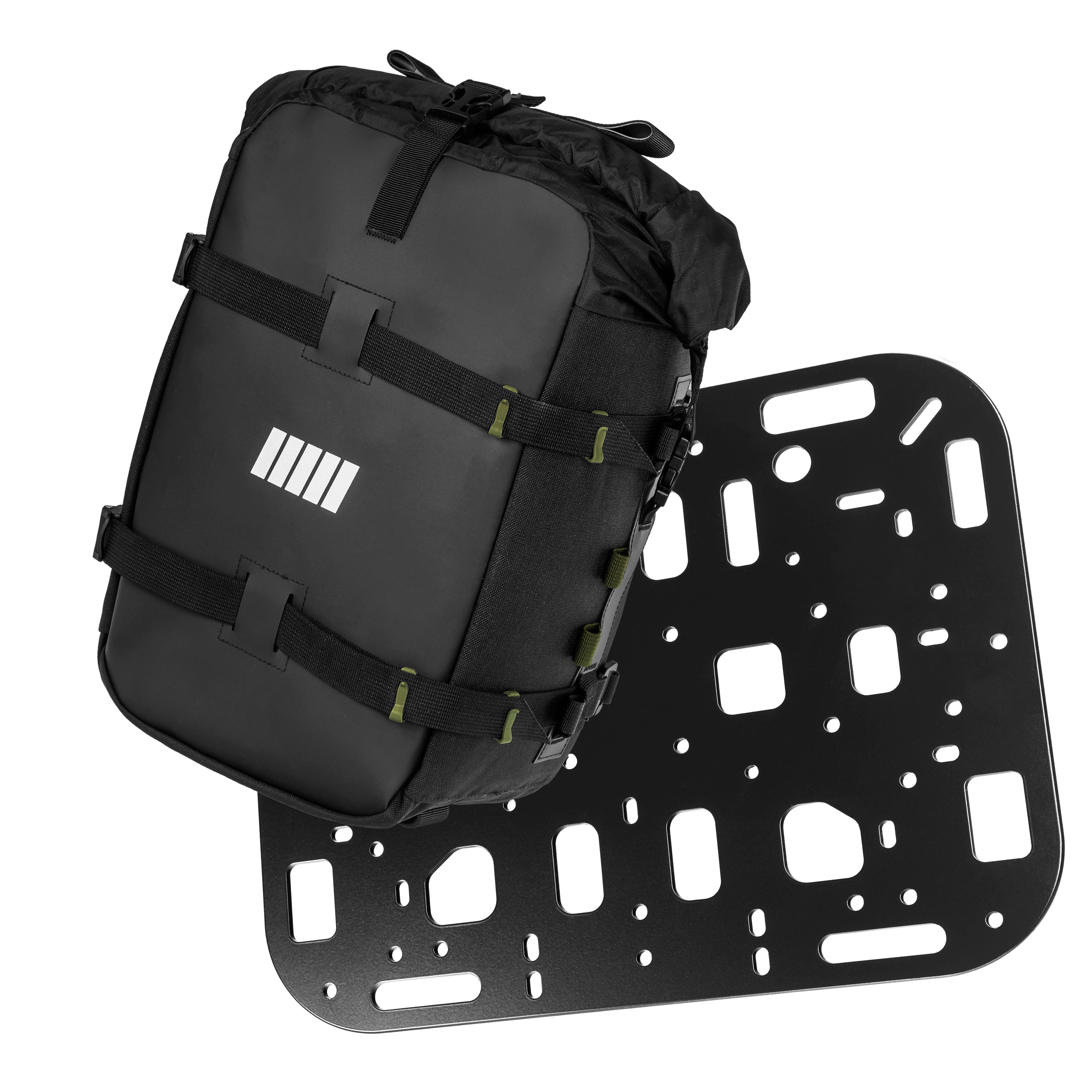 Gepäckträgertasche Gepäckset - Seitentasche 18L & Montageplatte für Gepäckträger 16-20mm