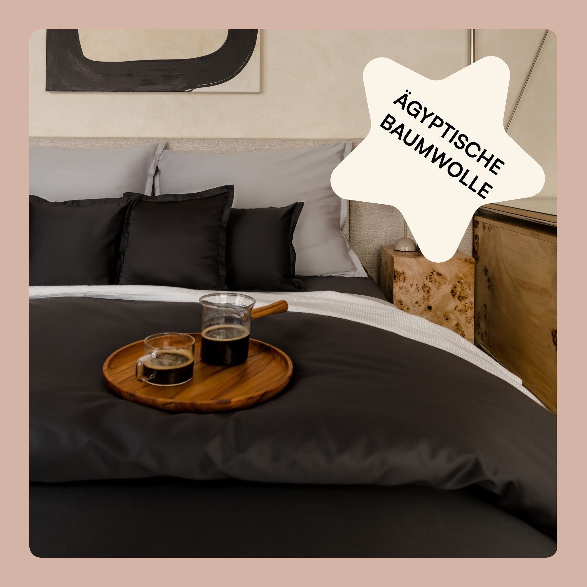 Satin Kissenbezüge Elora Weiß-Grau (2-er Set