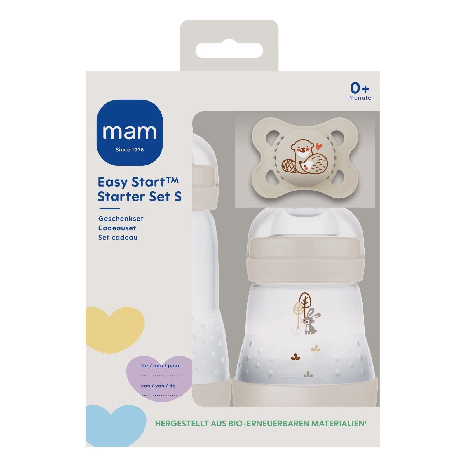 MAM Babyflasche Easy-Start Starter Set S, Kleines Geschenkset Baby 3.tlg - ideal zur Geburt