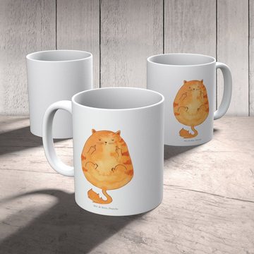 Mr. & Mrs. Panda Tasse Katze Frühaufsteher - Weiß - Geschenk, Morgenmuffel, Büro Tasse, Miet, Keramik, Herzberührende Designs