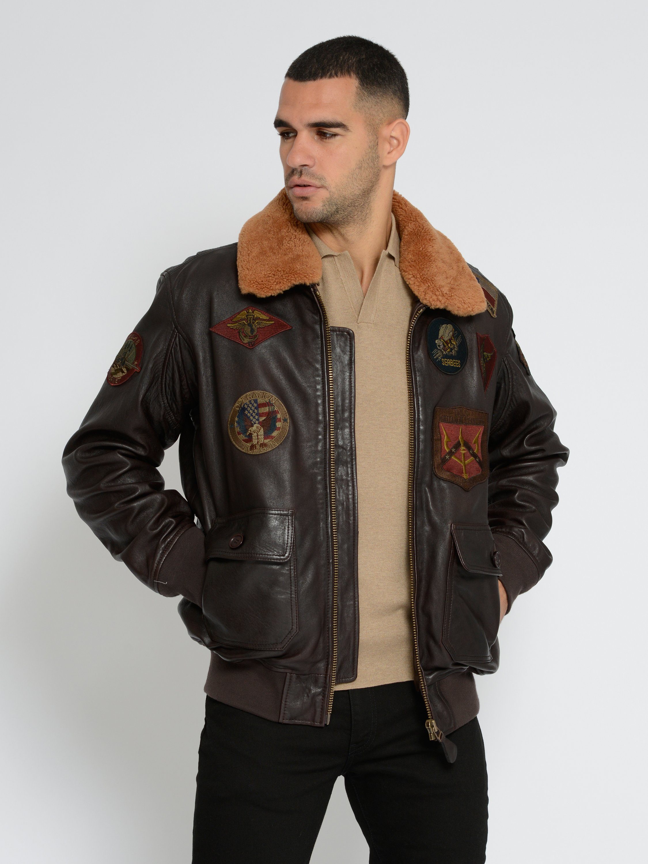 TOP GUN Lederjacke TG2023004