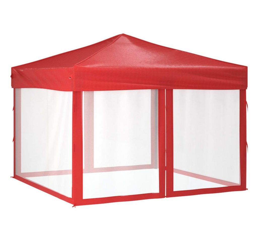 Thumbnail - vidaXL Pavillon Partyzelt Faltbar mit Seitenwänden Rot 3x3 m Gartenpavillon Faltpavill