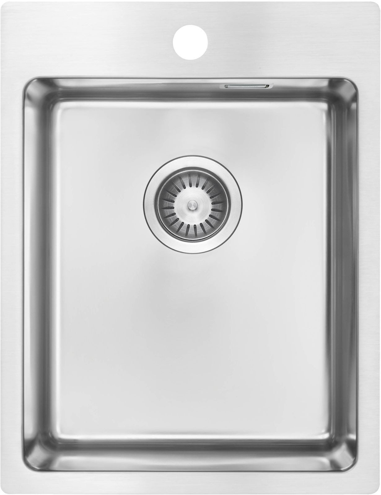 Edelstahlspüle Einbauspülbecken Chrom eckig 39 cm Edelstahl mit Raumsparsiphon