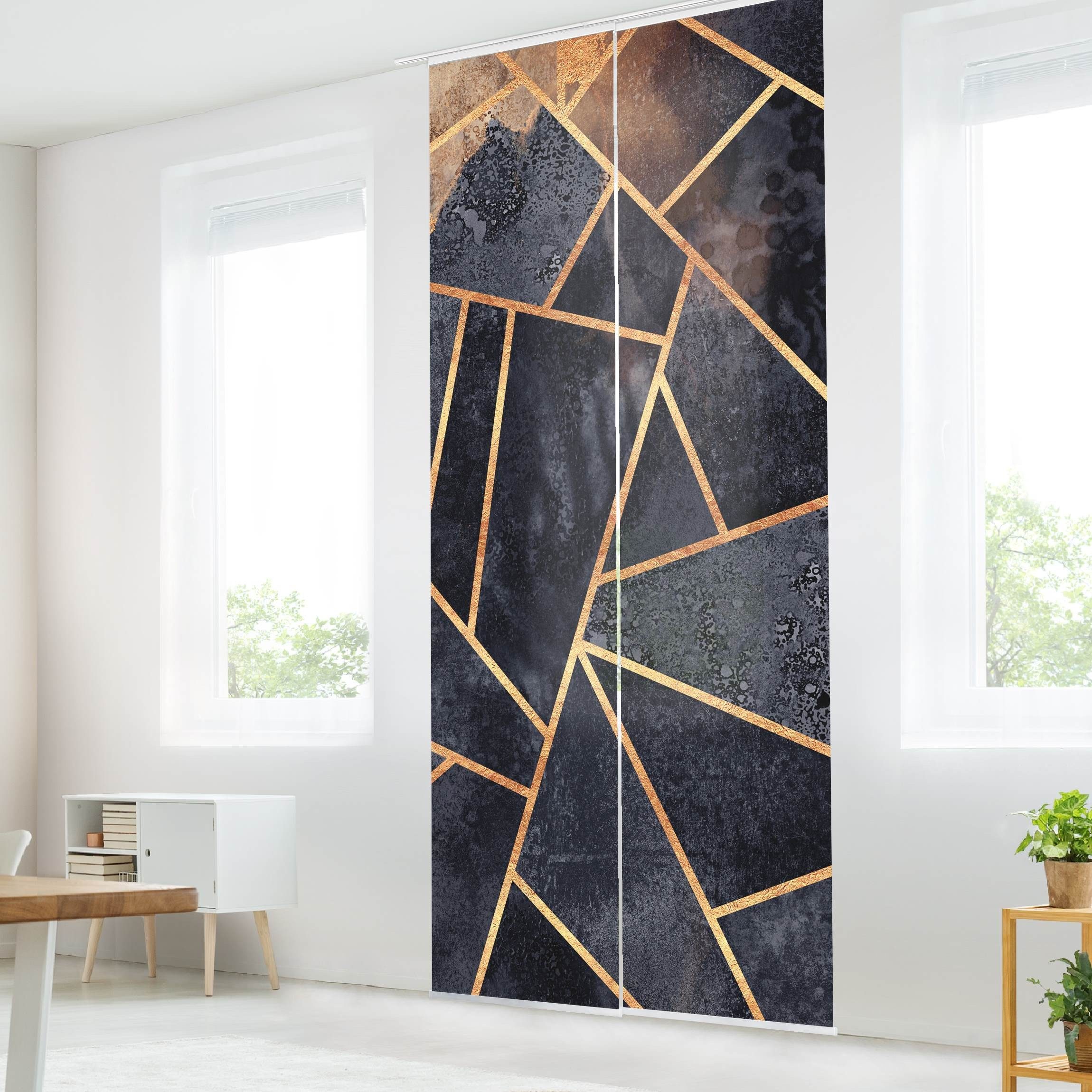 Bilderdepot24 Schiebegardine modern Flächenvorhang blickdicht Onyx günstig online kaufen