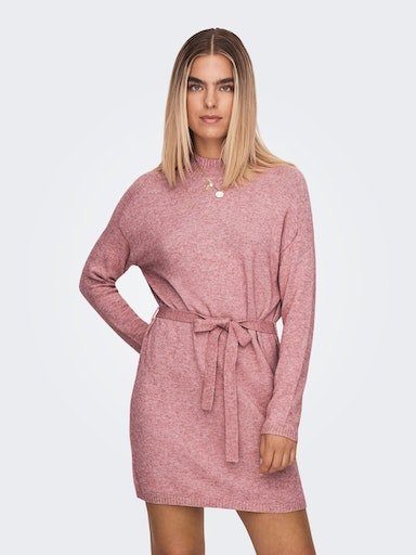 ONLY Strickkleid ONLLEVA L/S BELT DRESS EX KNT Dusty Rose Detail:MELANGE