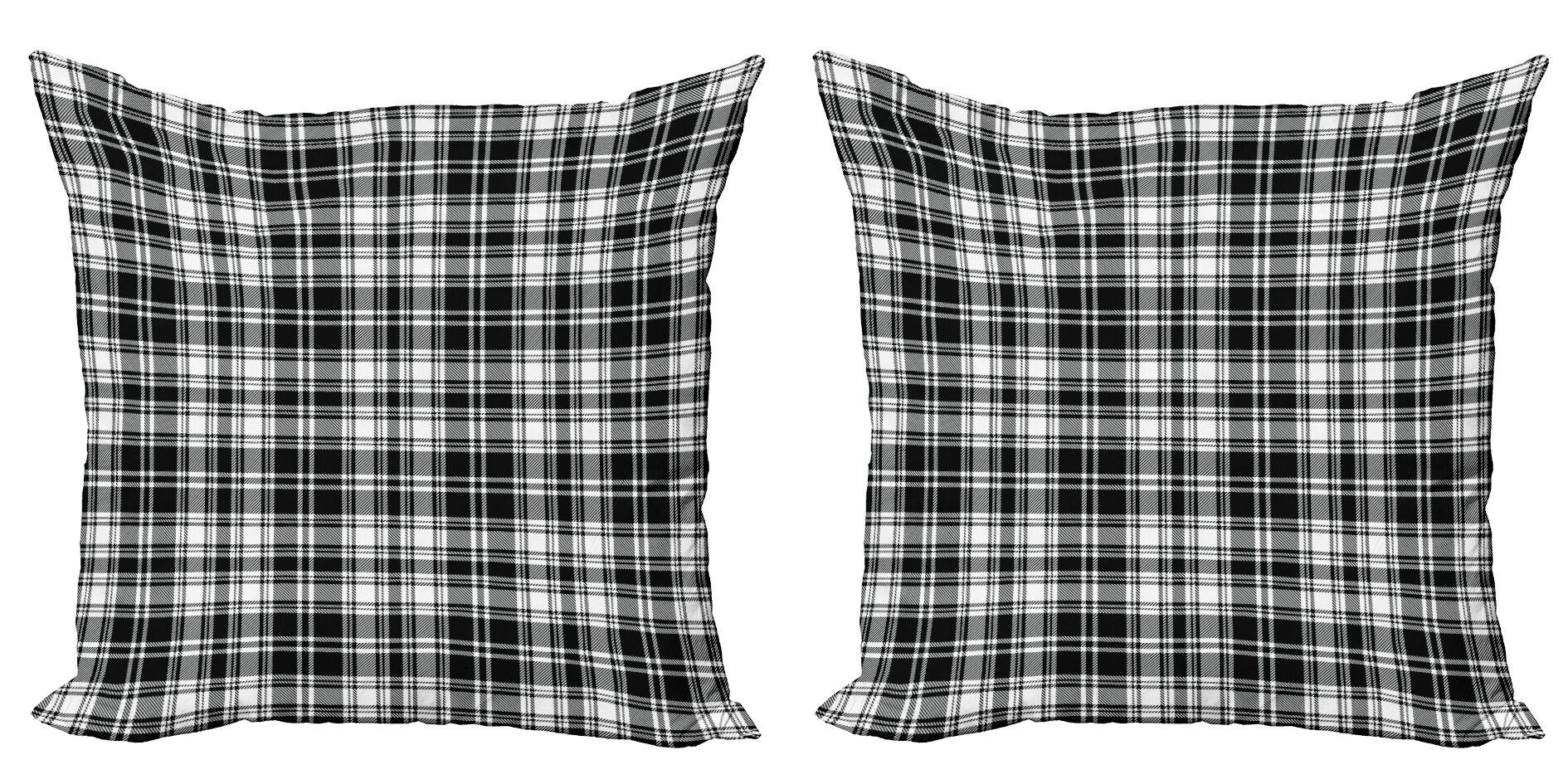 Kissenbezüge Modern Accent Doppelseitiger Digitaldruck, Abakuhaus (2 Stück), Abstrakt Britische Tartan-Muster
