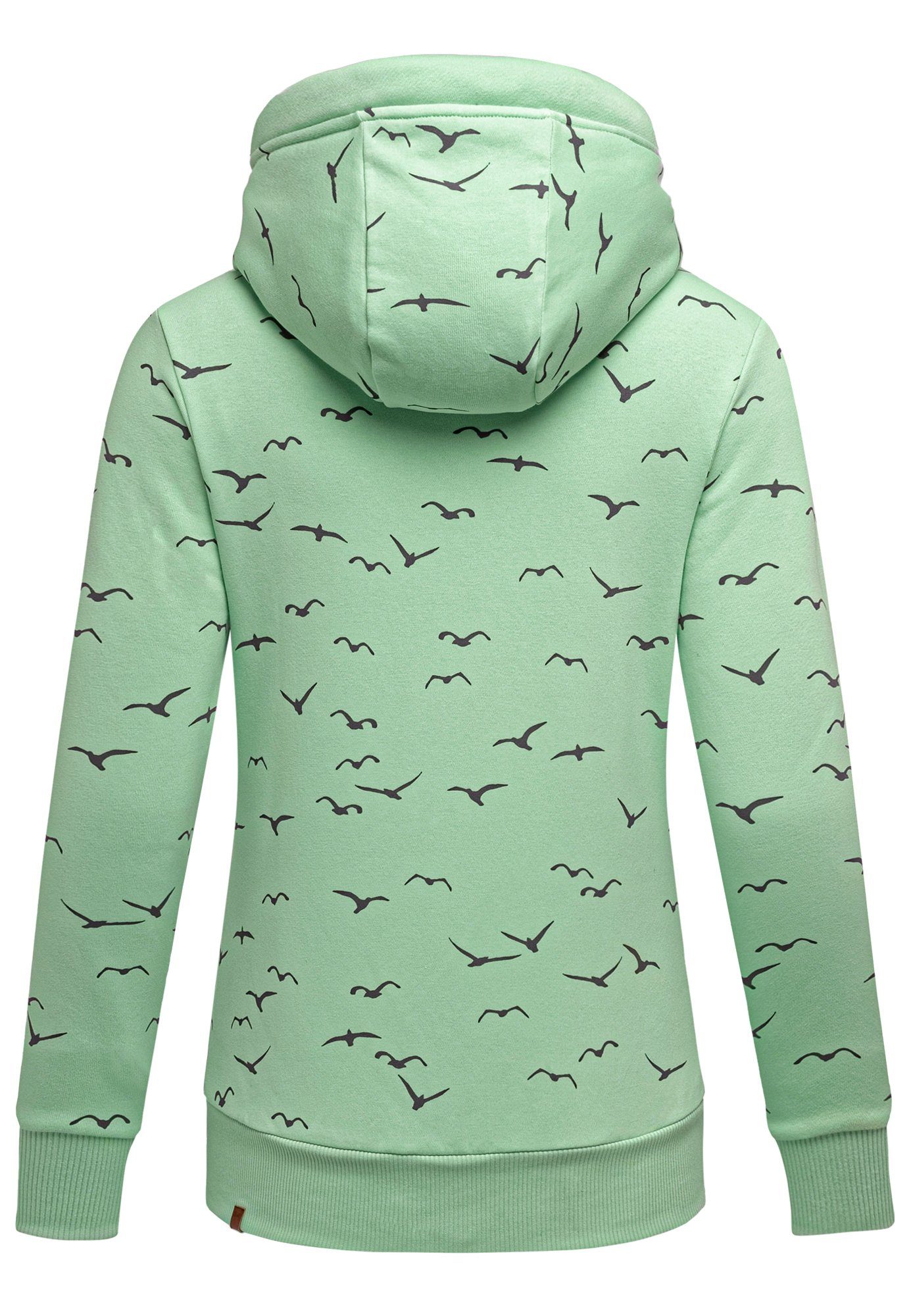 Sweatjacke Damen Hoodie Pullover Print Mint REPUBLIX HARVA Kapuzenpullover Kapuzenpullover