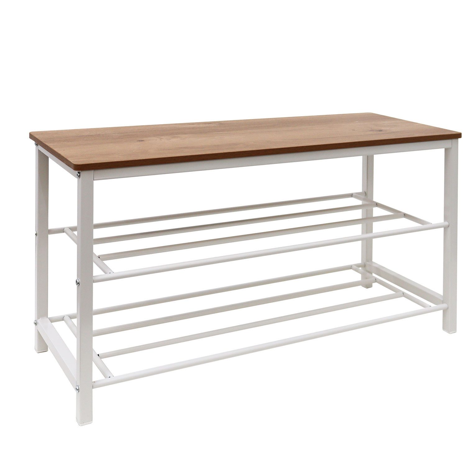 DuneDesign Schuhregal Schuhbank mit Sitzfläche Holz 80x30x45 Metallregal, P günstig online kaufen