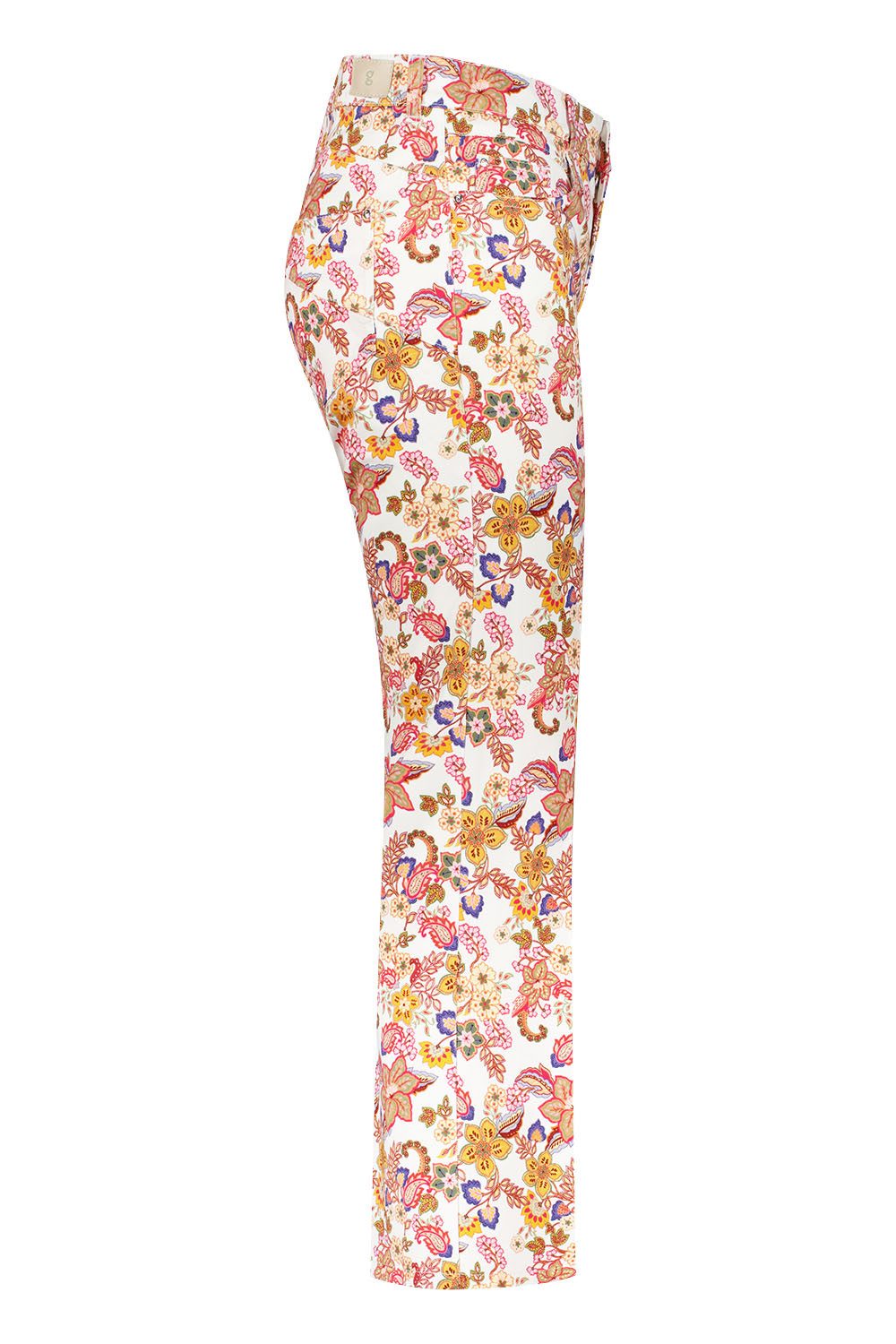 Atelier GARDEUR Bootcut-Jeans ZURI123-646561-4033 rosa mit floralem Muster, Slim Fit Bootcut Floral bedruckter Stoff mit elastischem Baumwoll-Stretch und 5-Pocket