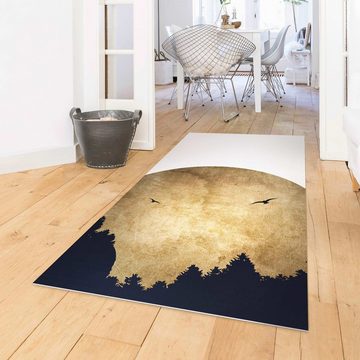 Läufer Teppich Vinyl Flur Küche Waldtiere Tiere funktional lang modern, Bilderdepot24, Läufer - gold glatt