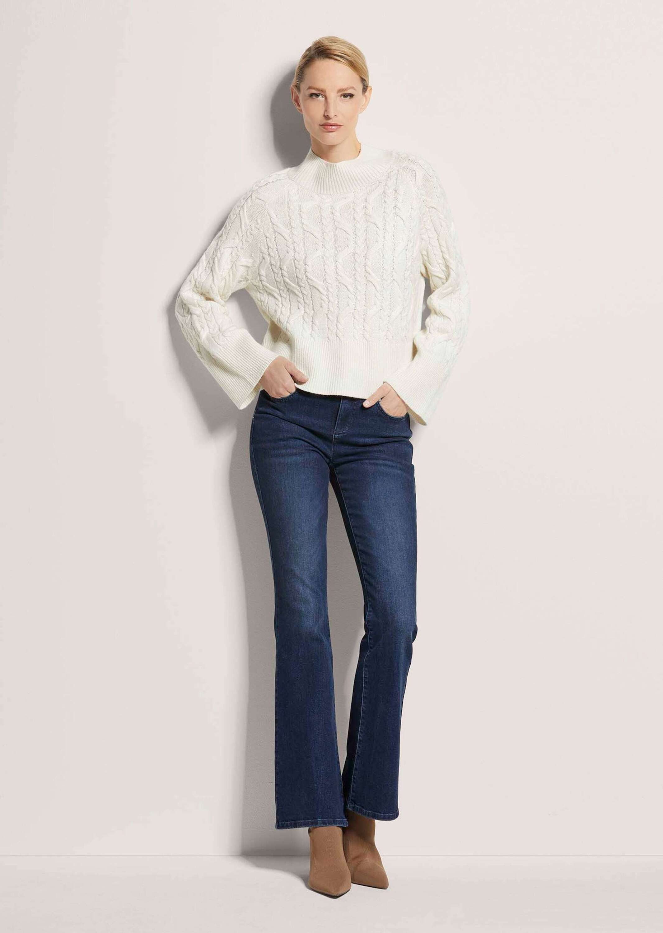 MADELEINE Strickpullover Kaschmirpullover mit Zopfmuster Wollpullover mit S günstig online kaufen