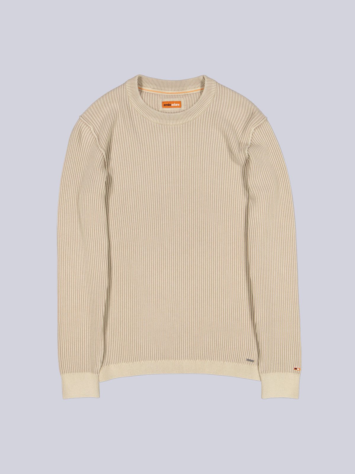 Rundhalspullover Herren Pullover strukturiert, Beige