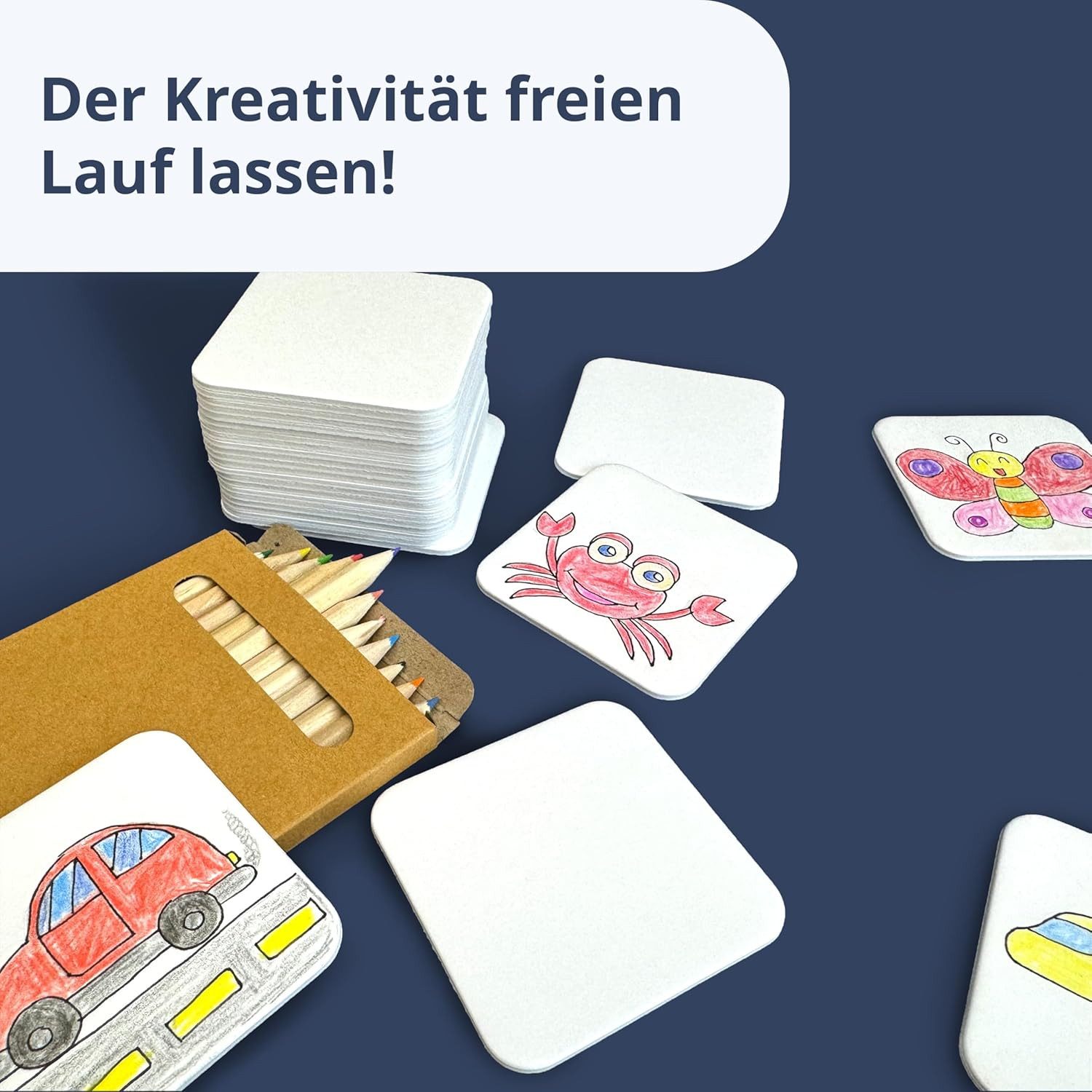 scriptum Lernspielzeug Memory-Spiel zum Selbstgestalten – 28 Blanko-Karten (28-St), aus rein weißem Spezial-Schichtpapier
