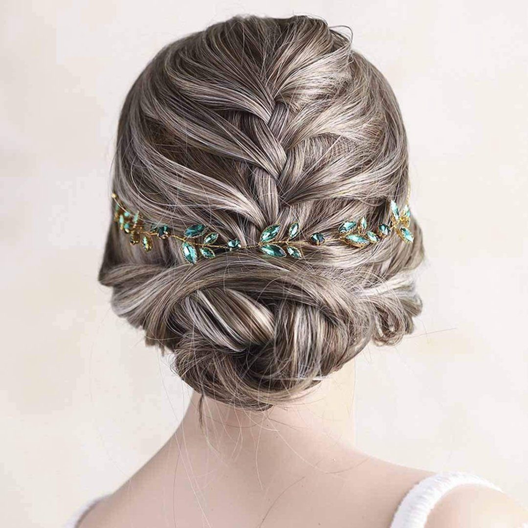 DAYUT Haarclip Haarspangen, Strass Grün Braut Hochzeit Haarschmuck, 1-tlg.