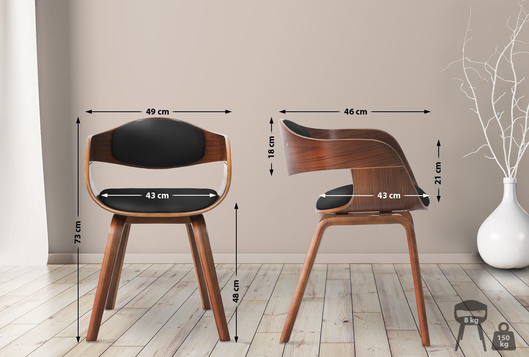 CLP Esszimmerstuhl Kingston Kunstleder (2er Set), günstig online kaufen