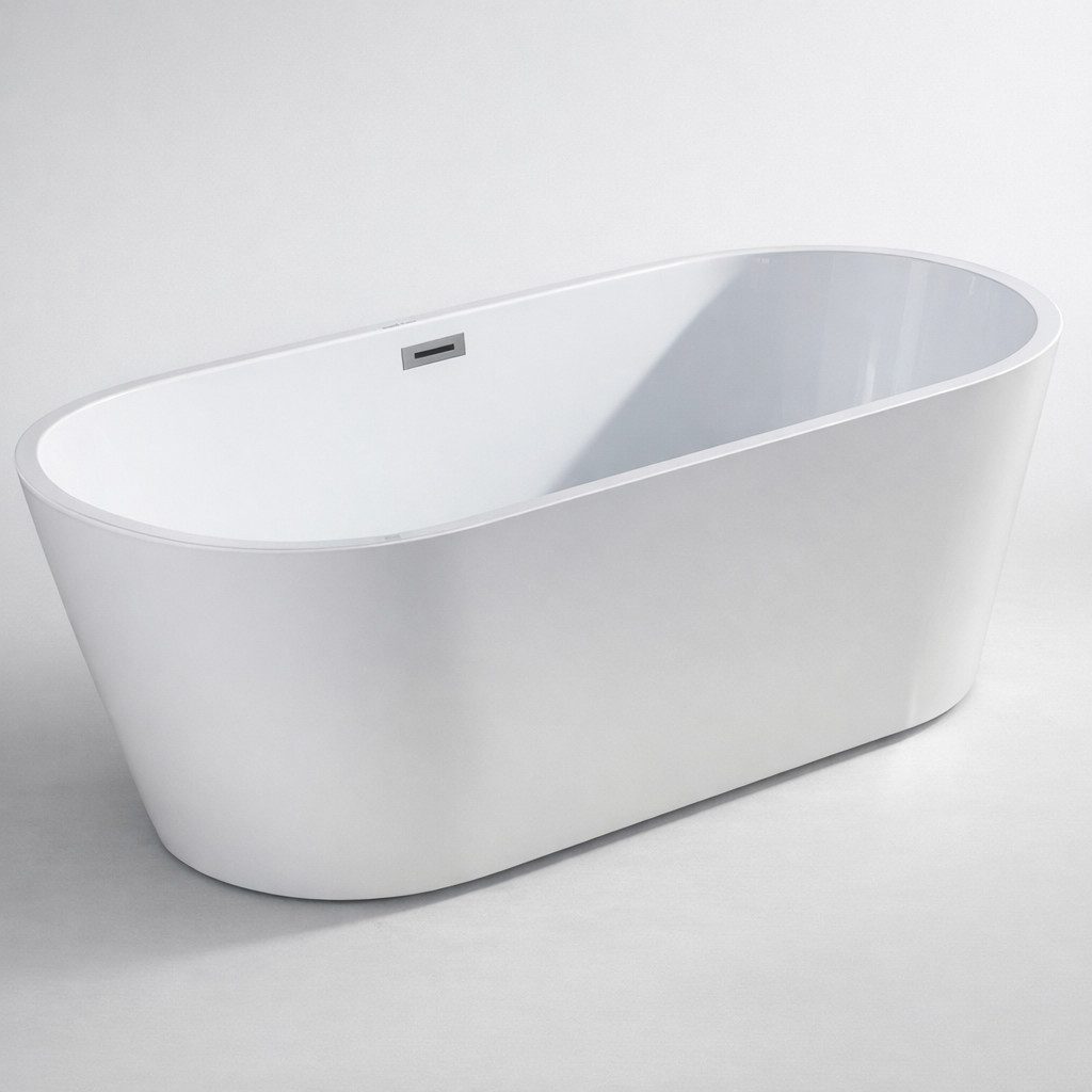 welltime Badewanne Tavira, freistehend, aus hochwertigem Sanitäracryl, mit Pop Up Ventil