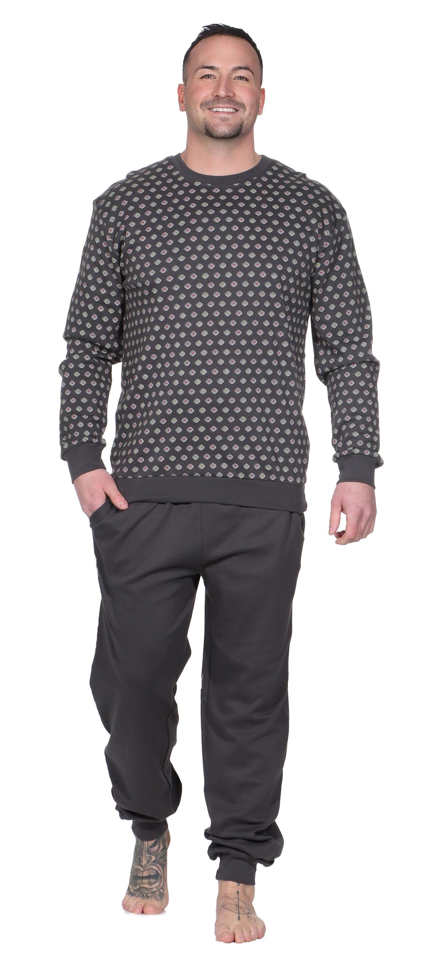 Normann Pyjama Normann Herren Schlafanzug in warmer Kuschel Interlock Quali günstig online kaufen