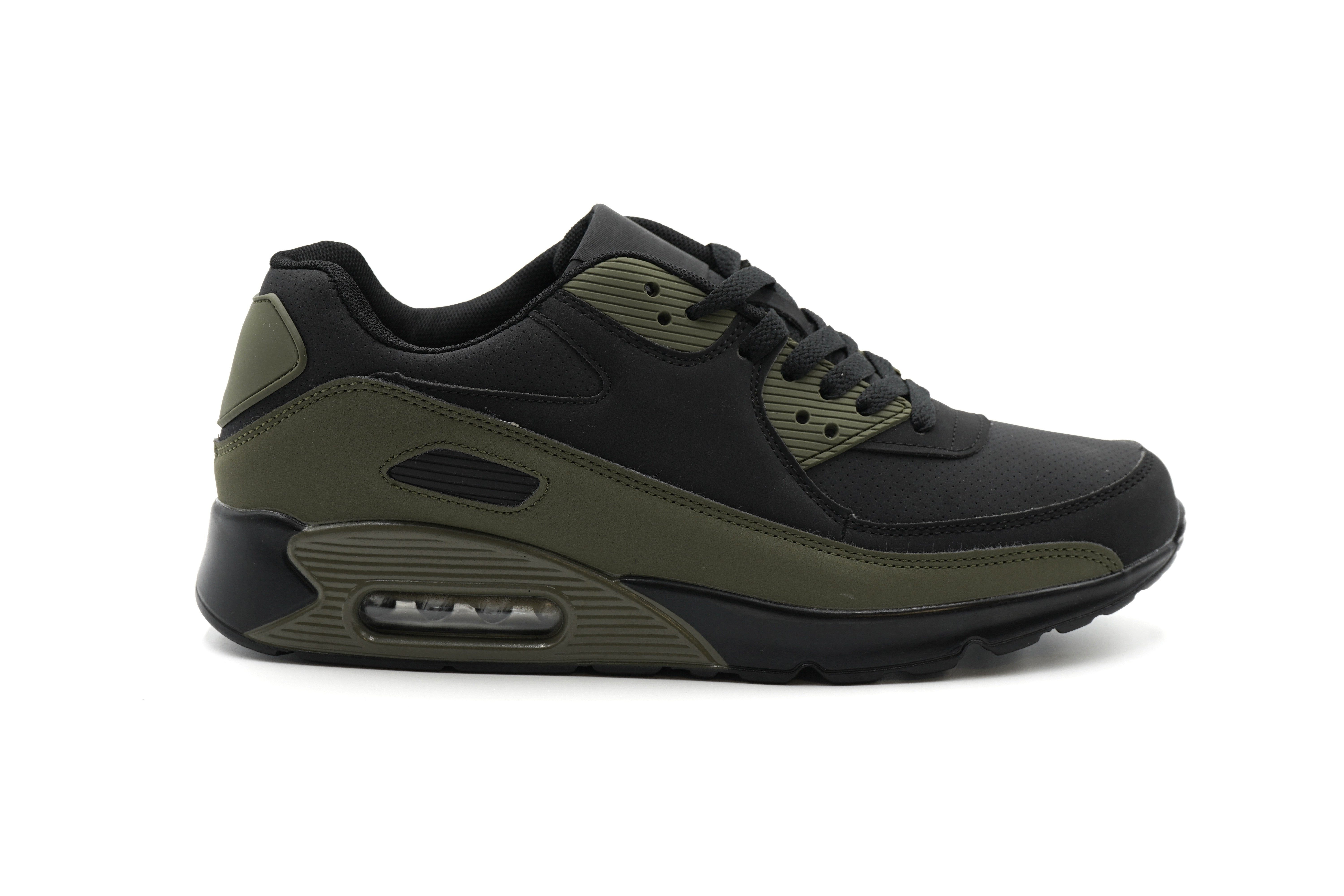 Sonderpostendiscount Herrensneaker mit Luftpolster Y9801 Black/Green Кроссовки