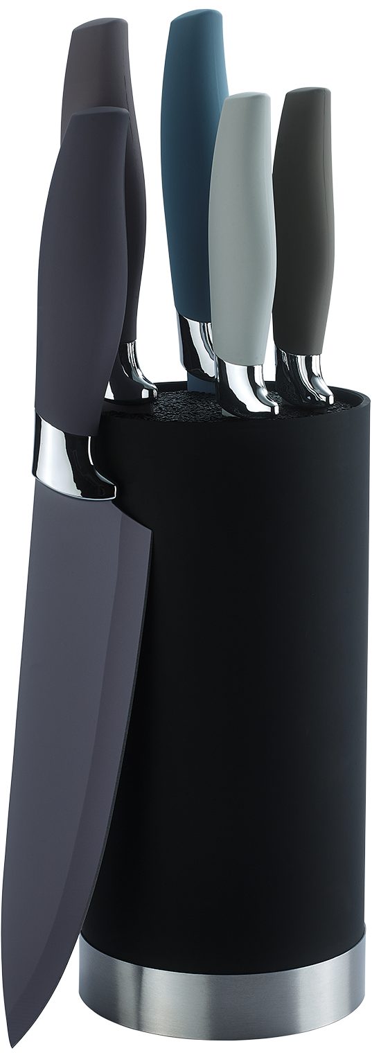 KING Topf-Set »ESSENTIAL« Aluminiumguss, Induktion, Antihaftbeschichtung, Aluminiumguss (Set, 12-tlg., 2 Töpfe, 1 Stieltopf, 3 Glasdeckel), inkl. 5 Küchenmesser, 1 Messerblock