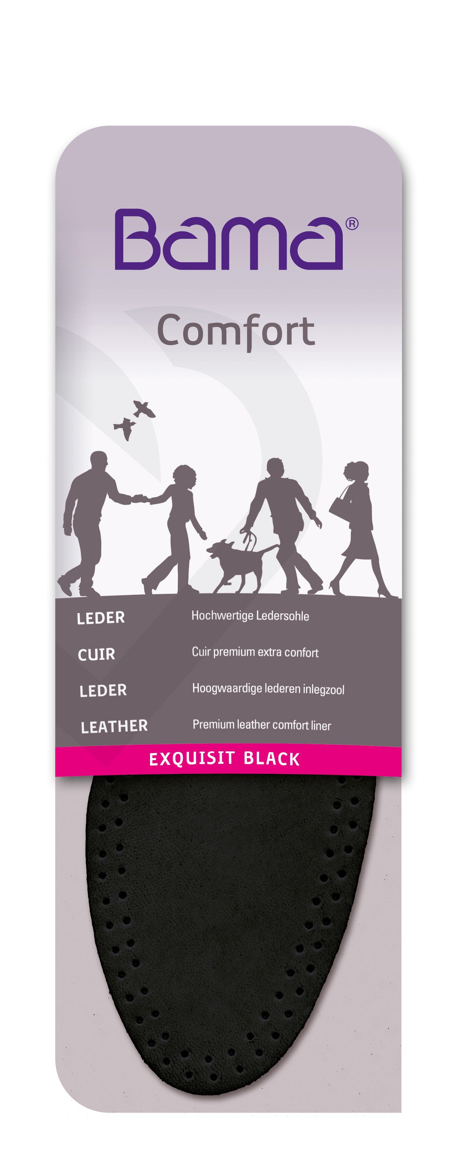 BAMA Group Ledersohlen Exquisit Black - Hochwertige Ledersohle für zusätzlichen Komfort in Schwarz