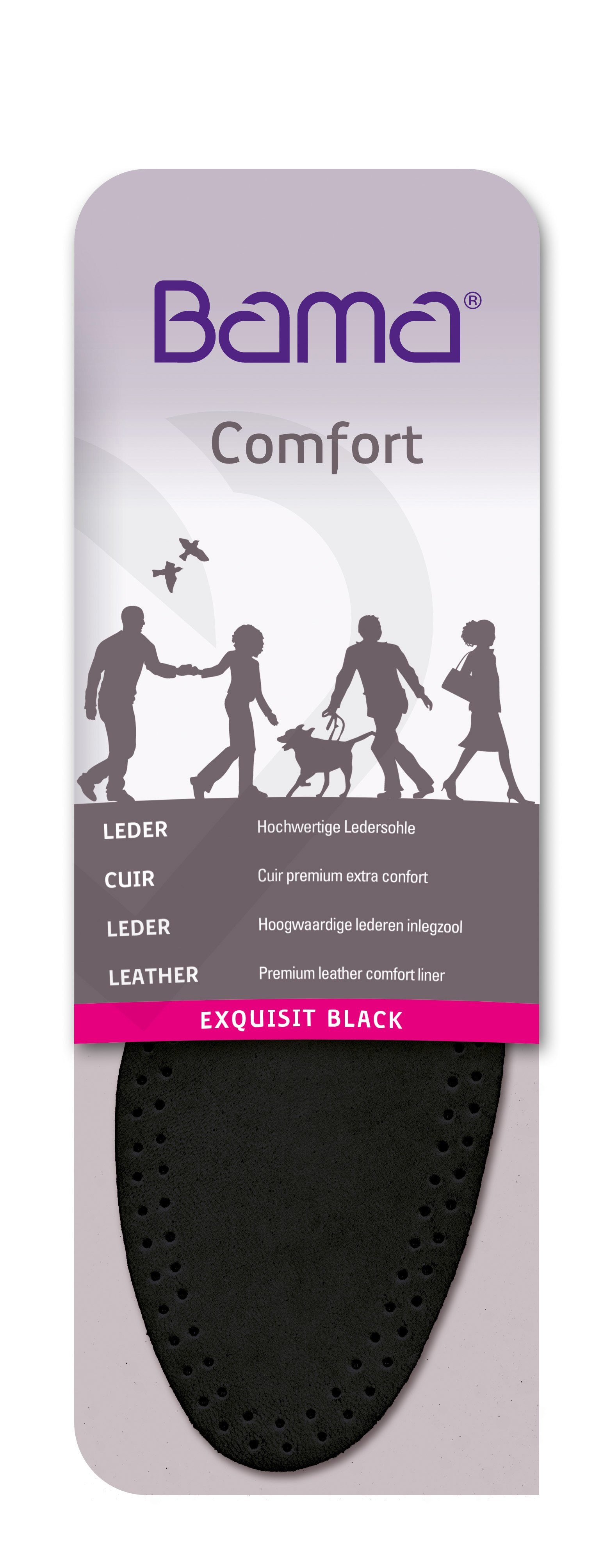 BAMA Group Ledersohlen Exquisit Black - Hochwertige Ledersohle für zusätzlichen Komfort